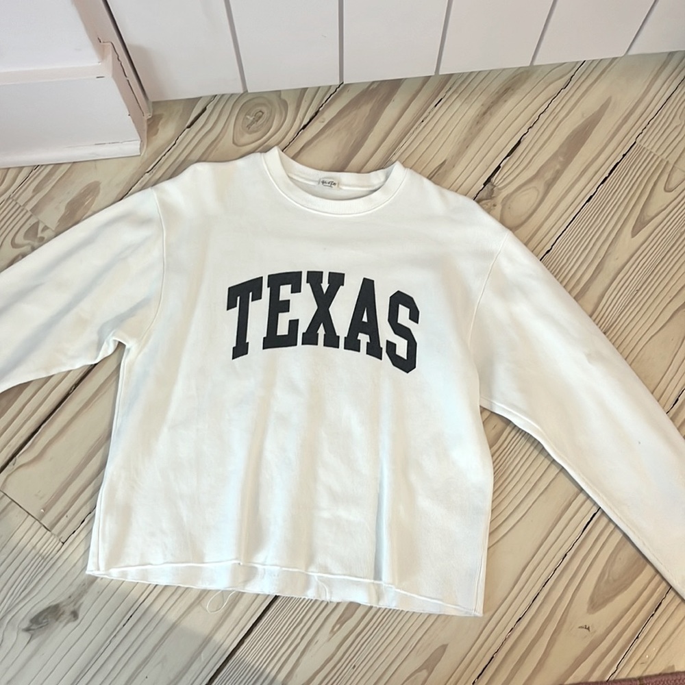 thin white TEXAS sweater